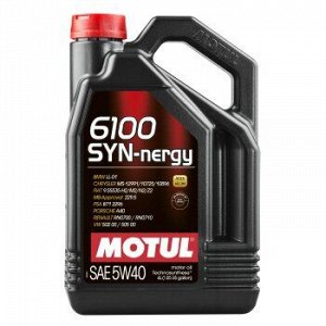 Масло моторное MOTUL 6100 Syn-nergie 5W40 SN, A3/B4 полусинтетика 4л (1/4) 106020/111862