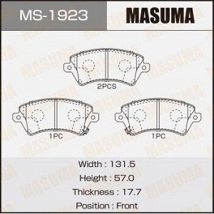 Колодки дисковые MASUMA COROLLA/ NDE120, ZZE12#, CDE120 front (1/12)