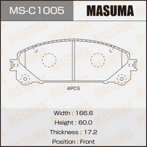 Колодки дисковые MASUMA TOYOTA/HIGHLANDER/ASU40, GSU45 front
