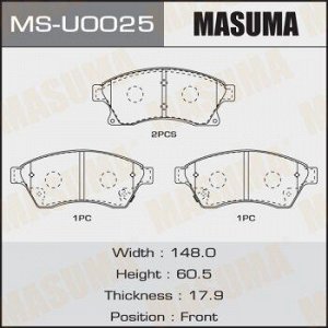 Колодки дисковые MASUMA, AN-4645WK, P59076 front (1/12)