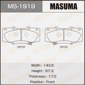 Колодки дисковые MASUMA HILUX/ KUN25L, 26L, 35L 2012- front