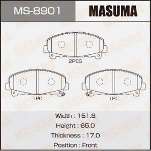 Колодки дисковые MASUMA ACCORD/V2400 front