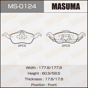 Колодки дисковые MASUMA FORD/FOCUS/V1400, V1600, V1800 front