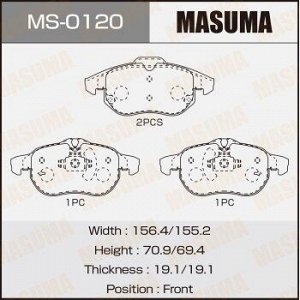 Колодки дисковые MASUMA OPEL/ ASTRA-H front