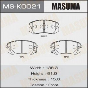 Колодки дисковые MASUMA IX35, TUCSON, SONATA front