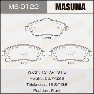 Колодки дисковые MASUMA OPEL/CORSA/V1300, V1400, V1600, V1700, V1800 front