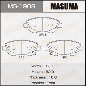 Колодки дисковые MASUMA AVENSIS/ ADT271L front