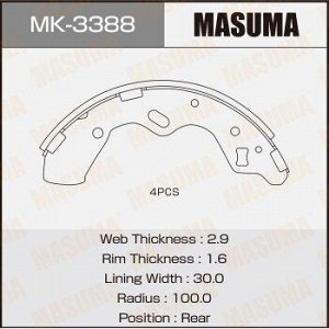 Колодки барабанные MASUMA R-3572