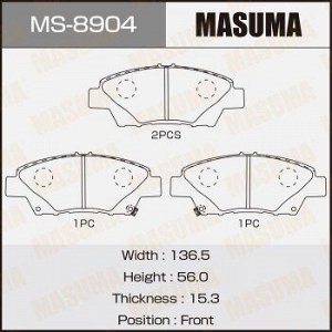 Колодки дисковые MASUMA JAZZ.GM2/3.GE8 front