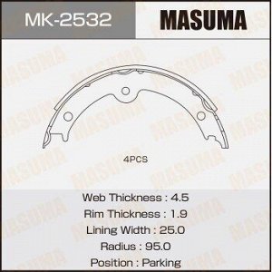 Колодки барабанные MASUMA парковочные [к-т 4шт] MARK X/ GRX120