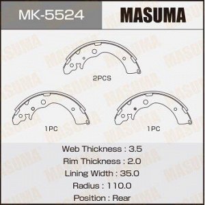 Колодки барабанные MASUMA R-4516