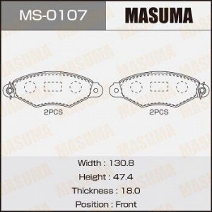 Колодки дисковые MASUMA RENAULT/ KANGOO I/ V1200, V1400, V1500, V1600, V1900 front