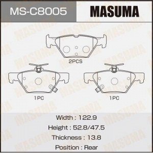 Колодки дисковые MASUMA OUTBACK/ B15 2014- rear