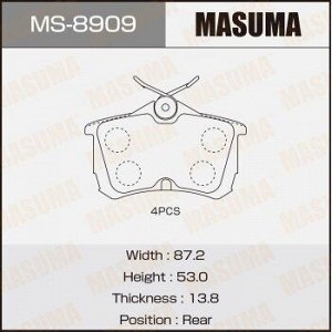 Колодки дисковые MASUMA ACCORD/ 2000, 2200, 2400 rear (1/16)