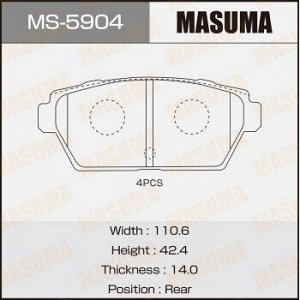 Колодки дисковые MASUMA MAZDA6, ATENZA SPORT/ GG1#, GY1# rear