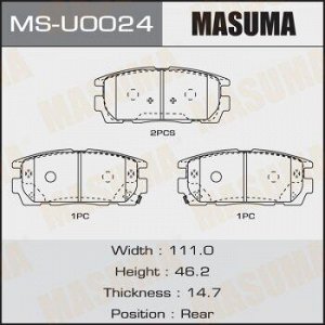 Колодки дисковые MASUMA CAPTIVA, DAEW00 rear