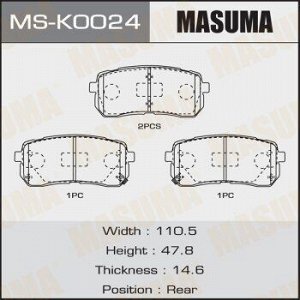 Колодки дисковые MASUMA VERACRUZ, I55, H1 STAREX rear