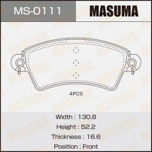 Колодки дисковые MASUMA PEUGEOT/206/V2000 front