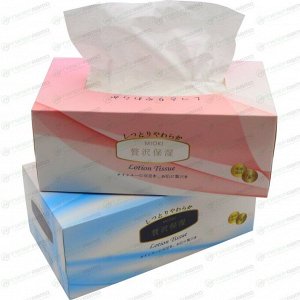 Салфетки бумажные Mioki Lotion Tissue, универсальные, двухслойные, коробка 250 шт