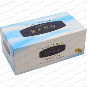 Салфетки бумажные Mioki Lotion Tissue, универсальные, двухслойные, коробка 250 шт