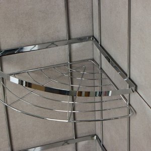 Полка для ванной Доляна, угловая, 3-ярусная, 21x21x57.5 см, хромированная