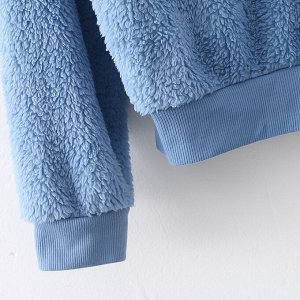 Женская плюшевая кофта, цвет синий