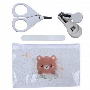 Маникюрный набор детский для самых меленьких «Мишка» (ножницы+щипчики+пилка)