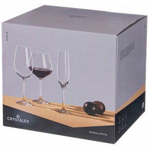 Набор бокалов для вина из 6 шт. "виола микс" 450 мл высота=24 см (кор=8набор.)