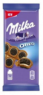 MONDELEZ®️Шоколад молочный &quot;Милка&quot; с круглым печеньем &quot;Орео&quot; с начинкой со вкусом ванили, 92г