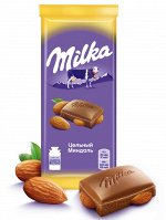 MONDELEZ®️Шоколад молочный &quot;Милка&quot; с цельным миндалем, 80г
