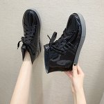 Женские резиновые сапоги на шнурках, цвет черный