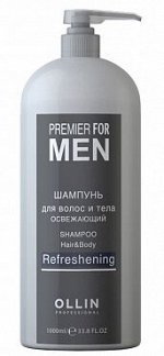 Ollin Мужской шампунь для волос и тела ежедневный Оллин 1000 мл Ollin Premier for men