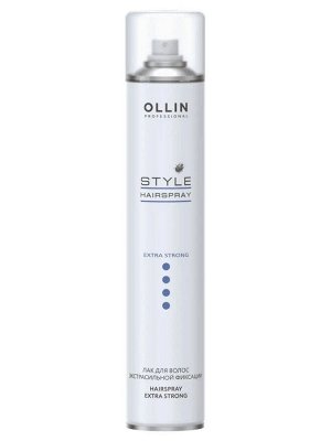 Оллин, Лак для волос экстрасильной фиксации белый Style, 450 мл, OLLIN