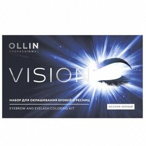 Оллин НАБОР для окрашивания бровей и ресниц Иссиня черный Ollin VISION