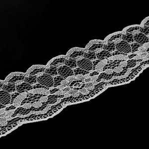 Кружево капроновое, 40 мм x 10 ± 1 м, цвет кипенно-белый