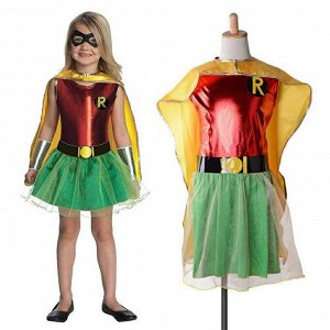 Карнавальный новогодний костюм супергероя на девочку (Робин Гуд, Марвел) на 3-5лет
