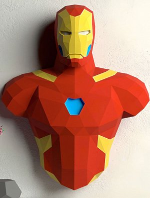 3D Фигура Железный человек / Iron man, полигональная фигура, набор для творчества, украшение интерьера