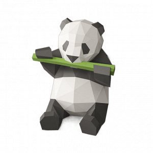 3D Фигура Панда с бамбуком, полигональная фигура, набор для творчества, украшение интерьера