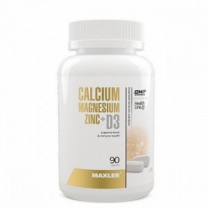 Минералы MAXLER Calcium Magnesium Zinc + D3 - 90 таб.