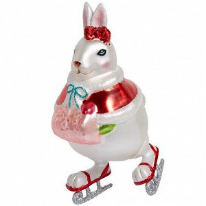 Кролик-девочка на коньках (стекло) 5,7х7,5х13,5 см