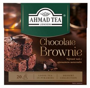 Чай черный Ahmad Tea Шоколадный брауни листовой в пирамидках, 20 х 1,8 г