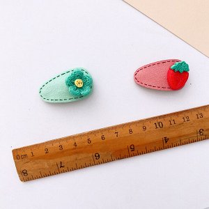 Заколки для волос детские, набор 5 заколок, сердечки