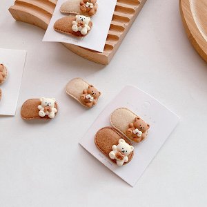 Заколки для волос детские, набор из 2 предметов, мишки 1