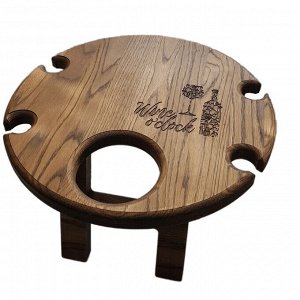 Винный столик из дерева на 4 бокала