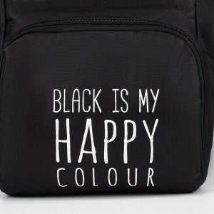 Рюкзак текстильный, с карманом «Black»,25х13х38 черный
