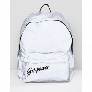 Рюкзак текстильный светоотражающий, Grl power, 42 х 30 х 12см