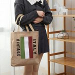 Джутовая женская сумка, принт &quot;Italy&quot;