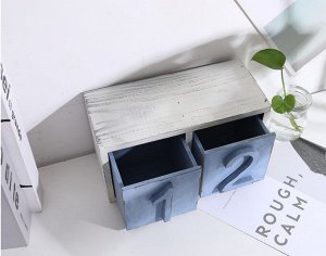 Деревянные ящики для хранения мелочей, с голубыми цифрами