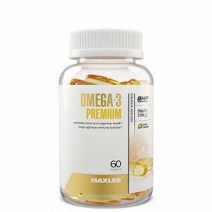 Омега 3 MAXLER Omega-3 Premium 65% 1000мг (400/200) - 60 капс.