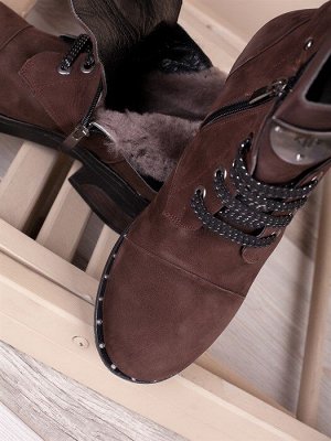 Ботинки коричневые зимние (950 KAHVE NBK)